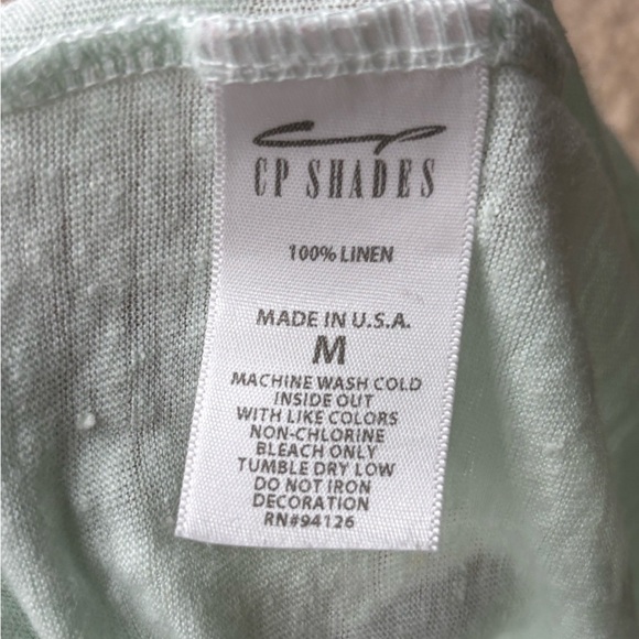 Cp shades oversized Mint Green sleeveless summer beach Tank linen Top sz medium - Picture 16 of 16